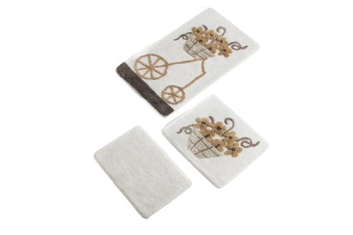 Mijölnir Juego de alfombrillas de baño Alacati Brown - 3 piezas Mijölnir Juego de alfombrillas de baño Alacati Brown - 3 piezas